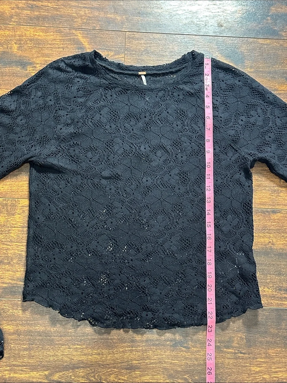 🖤🌼Free People Black Lace Long Sleeve Tee EUC✨